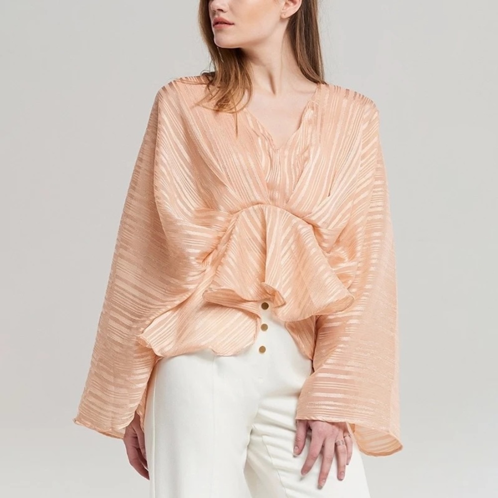Crepe oversized flowy crop top